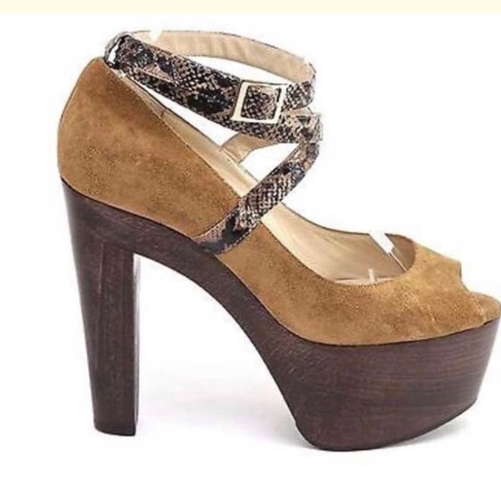 AUTHENTIC Jimmy Choo Whiskey Brown Suede Platform